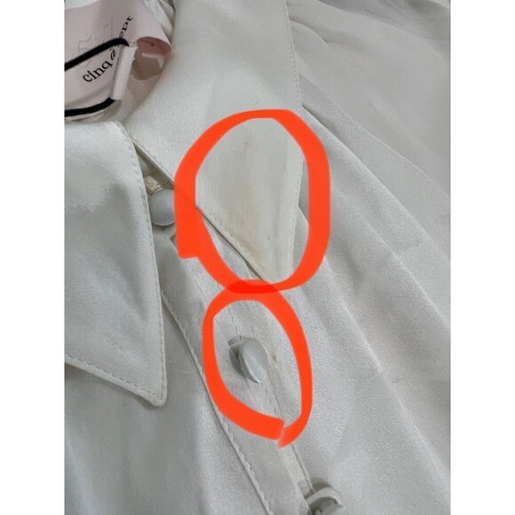 NWTD CINQ À SEPT Size M Evan Oversize Silk Top In Ivory MSRP $395 - Picture 5 of 15